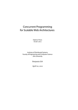 Concurrent Programming for Scalable Web Architectures