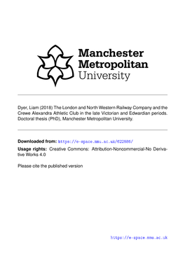 The London and North Western Railway Company and the Crewe Alexandra Athletic Club in the Late Victorian and Edwardian Periods