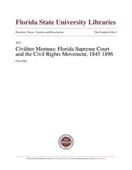 Florida Supreme Court and the Civil Rights Movement, 1845-1896