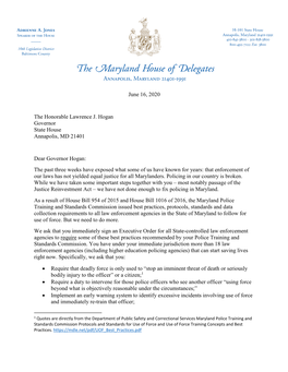 Governor Hogan Policing Letter