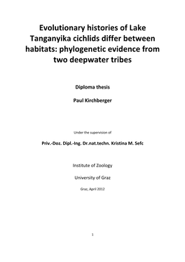 Evolutionary Histories of Lake Tanganyika Cichlids Differ Between Habitats: Phylogenetic Evidence from Two Deepwater Tribes