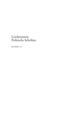 Liechtenstein Politische Schriften
