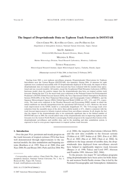 The Impact of Dropwindsonde Data on Typhoon Track Forecasts in DOTSTAR