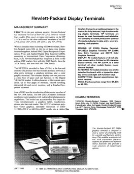 Hewlett-Packard Display Terminals