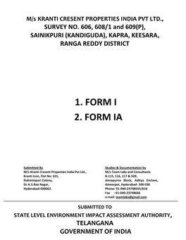 1. Form I 2. Form Ia