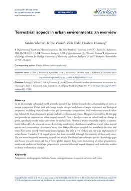 ﻿Terrestrial Isopods in Urban Environments: an Overview