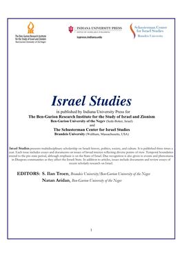 Israel Studies
