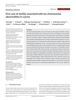 First Case of Sterility Associated with Sex Chromosomal Abnormalities in a Jenny