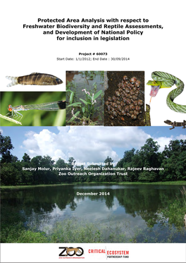Protected Area Analysis with Respect to Freshwater Biodiversity and Reptile Assessments, and Development of National Policy for Inclusion in Legislation