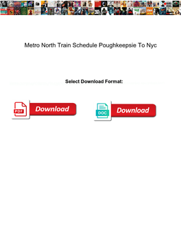 Metro North Train Schedule Poughkeepsie to Nyc