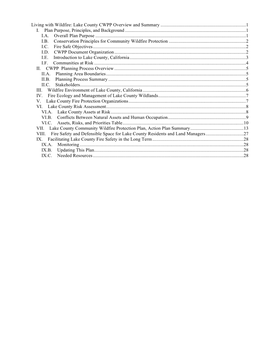 Lake County Community Wildfire Protection Plan Overview and Summary