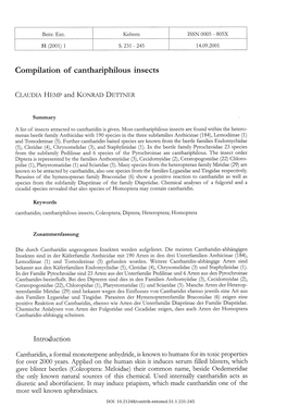 Compilation of Canthariphilous Insects