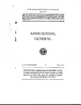 TM 9-1900, Ammunition, General