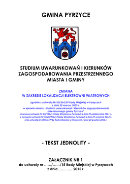 Studium Uwarunkowań I Kierunków Zagospodarowania Przestrzennego Miasta I Gminy