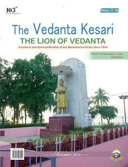 THE LION of VEDANTA a Cultural and Spiritual Monthly of the Ramakrishna Order Since 1914