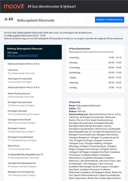 49 Bus Dienstrooster & Lijnroutekaart