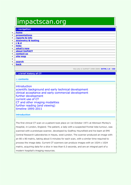 Impactscan.Org | a Brief History of CT