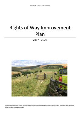 Rights of Way Improvement Plan 2017 - 2027