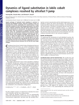 Dynamics of Ligand Substitution in Labile Cobalt Complexes Resolved by Ultrafast T-Jump