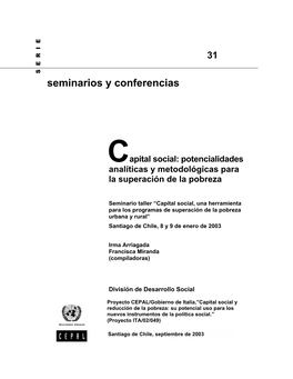 Capital Social: Potencialidades Analíticas Y Metodológicas Para La Superación De La Pobreza