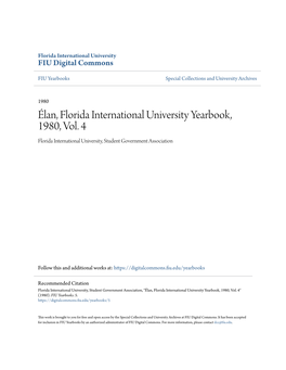 Élan, Florida International University Yearbook, 1980, Vol. 4 Florida International University, Student Government Association