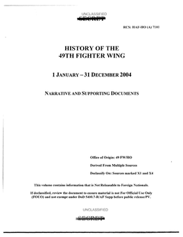 History of the 49Th Fighter Wing