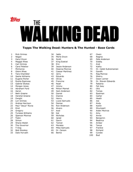Topps the Walking Dead: Hunters & the Hunted