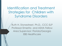 Syndromes and Communication Disorders