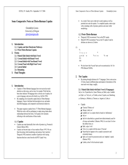 Comparative Notes on Tibeto-Burman Copulas Gwendolyn Lowes