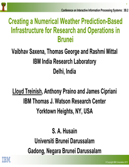 Creating a Numerical Weather Prediction-Based Infrastructure For