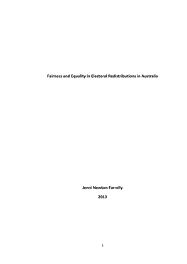 Fairness and Equality in Electoral Redistributions in Australia