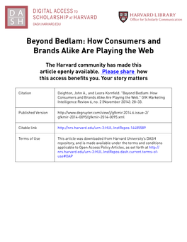 Beyond Bedlam: How Consumers and Brands Alike Are Playing the Web