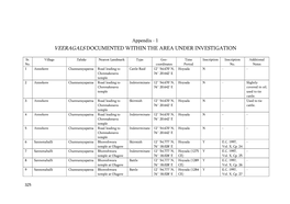 Veeragals Documented Within the Area Under Investigation