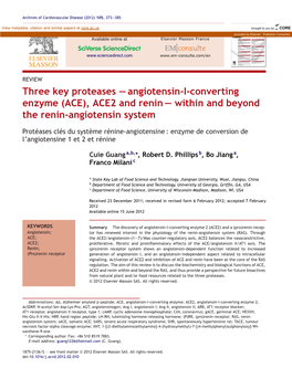 Angiotensin-I-Converting Enzyme (ACE), ACE2 and Renin