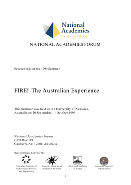 FIRE! the Australian Experience