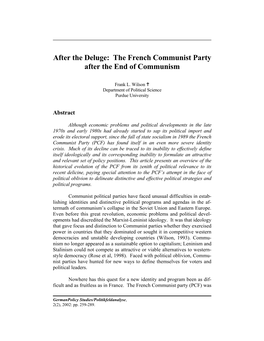 The French Communist Party After the End of Communism