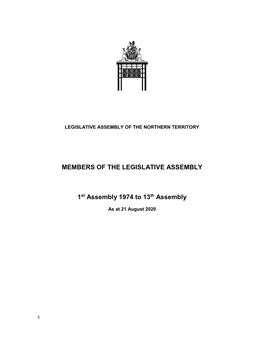 Members of the Legislative Assembly