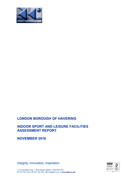 Indoor Sport and Leisure Facilities Assessment Report 2016