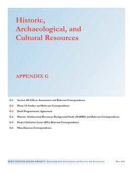 Historic, Archaeological, and Cultural Resources