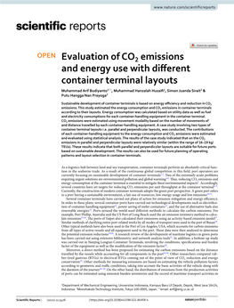 Evaluation of CO2 Emissions and Energy Use with Different Container