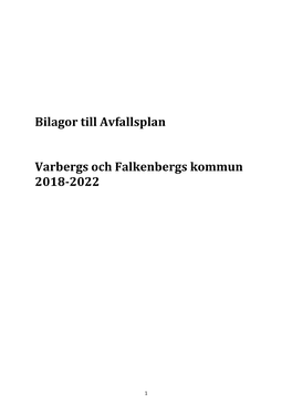 Bilagor Till Avfallsplan Varbergs Och Falkenbergs Kommun 2018-2022