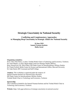 Strategic Uncertainty in National Security