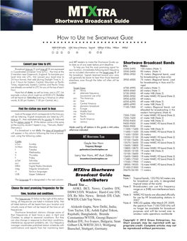 MTXTRA Shortwave Broadcast Guide