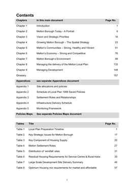 Contents Chapters in This Main Document Page No