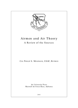 Airmen and Air Theory: a Review of the Sources