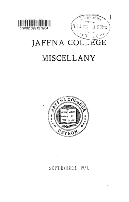 Jaffna College Miscellany