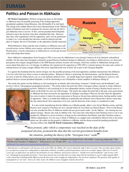 EURASIA Politics and Poison in Abkhazia