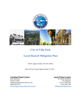 City of Villa Park Local Hazard Mitigation Plan