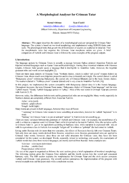 A Morphological Analyser for Crimean Tatar