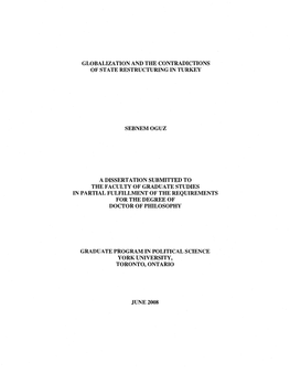 Globalization and the Contradictions of State Restructuring in Turkey